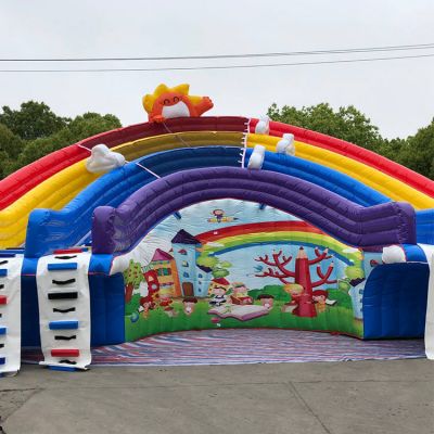 Rainbow Inflatable Water Slide For Pool